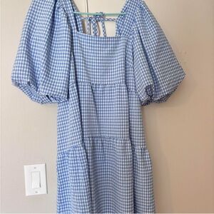 Nasty Gal Blue Gingham Dress
